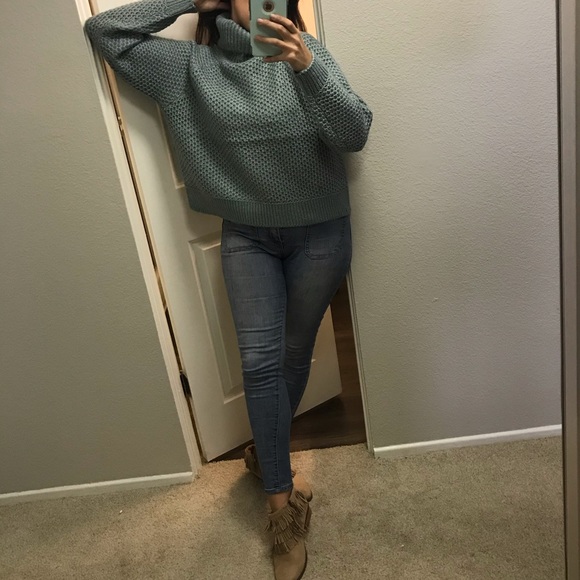 LAST 1!Fringe Bohemian Vegan Suede Tan Ankle Boots - Picture 12 of 12